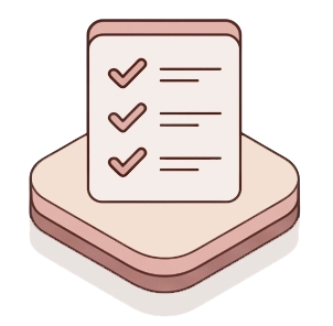 Checklist icon on beige platform