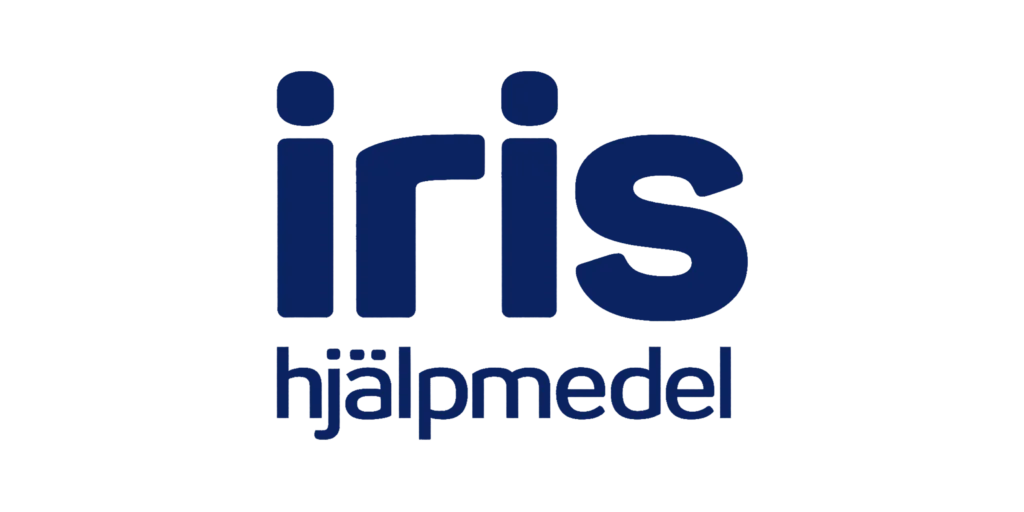 Iris Hjälpmedel logo in blue