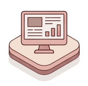 Monitoring dashboard icon on beige platform
