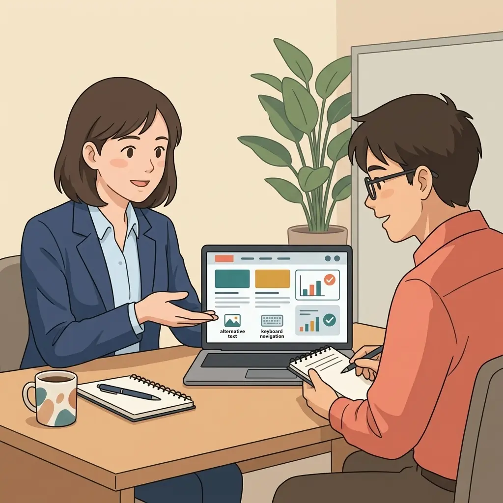 Business presenter showing data on a screen to colleagues
