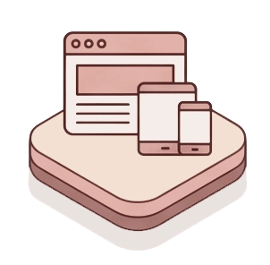 Responsive design devices icon on beige platform