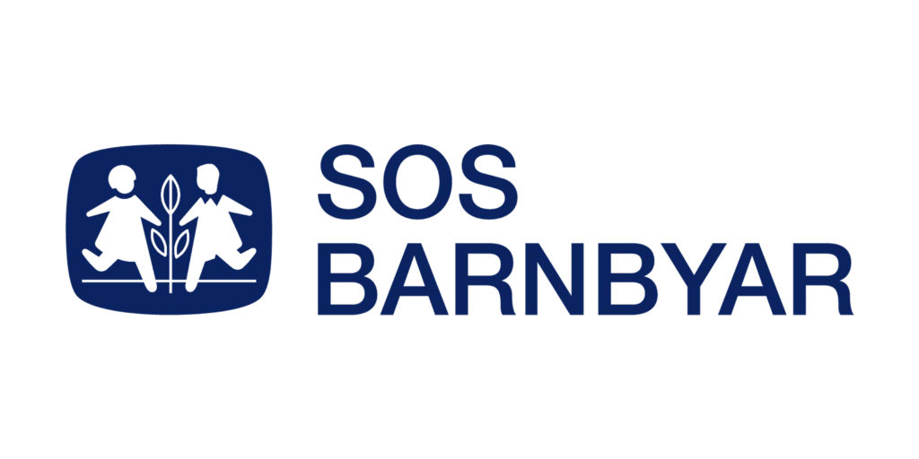 SOS Barnbyn logo in blue
